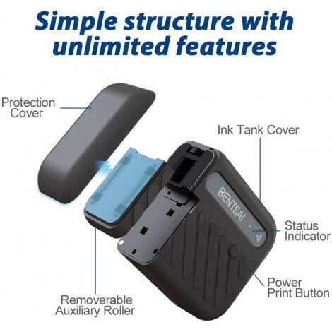 BENTSAI B10 Yellow Mini Handheld Printer - 1 Pack